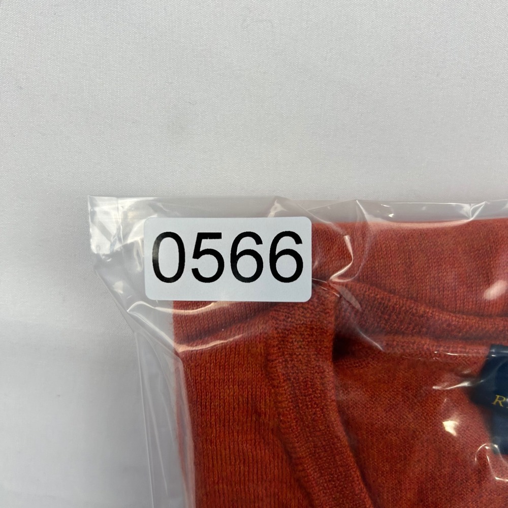 Polo Ralph Lauren Mens Orange Merino Wool V-Neck Sweater Custom‎ Fit Large L/G - Picture 11 of 11